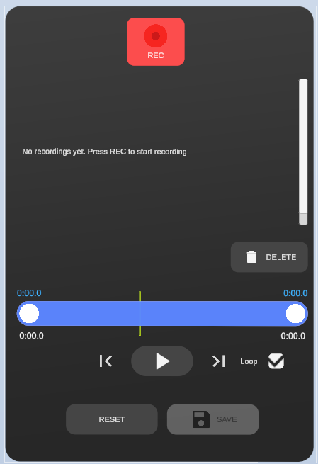 On-Quest recording panel